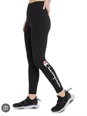 Champion Black Leggings with Logo